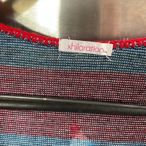 Xhilaration women’s small open cardigan, red white, and blue sweater popsicle. - Picture 4 of 6